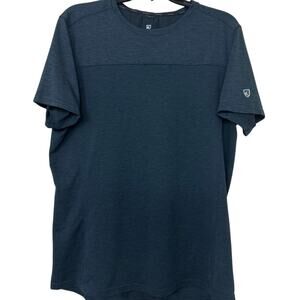 KUHL Engineered Krew Navy Blue Short Sleeve Shirt UPF 30 Large Performance